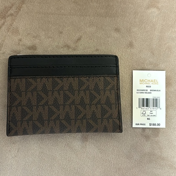 LG Card Holder Brown /Black-Michael Kors monogram card holder - Picture 4 of 5